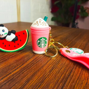 Watermelon Panda/Starbuck Keychains with Bagtags