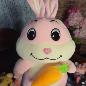 Pink Bunny with Carrot Plush Toy