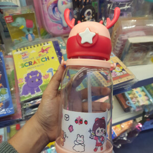 Cute Horn Sipper Bottle Attached With Sling (with Sticker Pack)