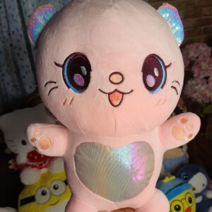 Pink Kitty with Heart Plush Toy