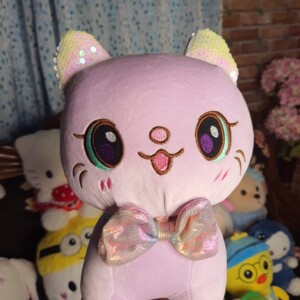 Purple Kitty with Bow Plush Toy