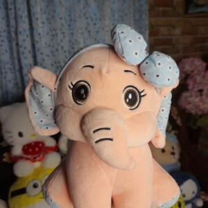 Elephant with Bow Plush Toy