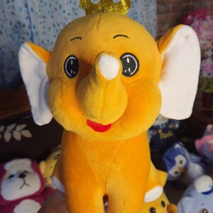 Yellow Crown Elephant Plush Toy